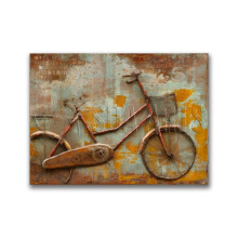 Rustic Outdoor Antique Metal Bicycle 3D Painting